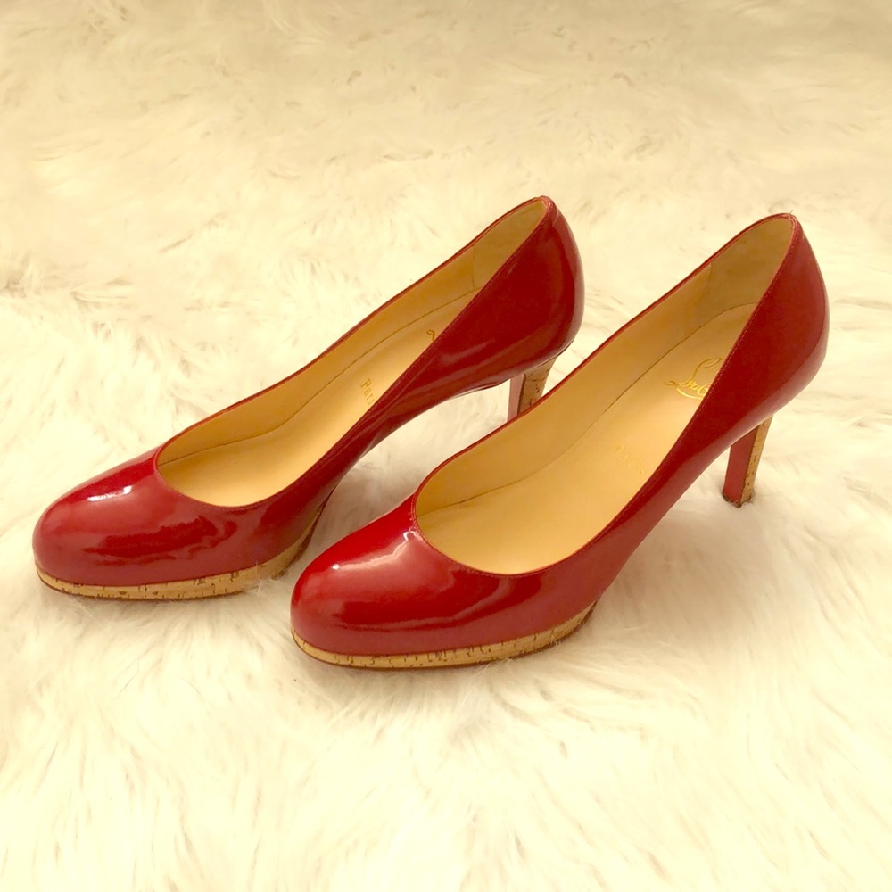 Christian Louboutin Patent Leather Cork Pumps NWOT